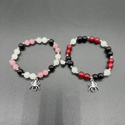 1Pair Magic Stick Hat Crown Pendant Beads Bracelet Couple Matching Bracelets Wicked Witch Movie Inspired Bracelet Friend Jewelry