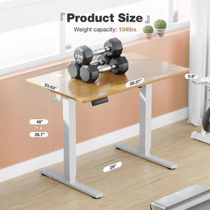 Electric Standing Desk Height Adjustable 40x24 Inch Stand Up Sit Stand Computer Desk Workstation Ergonomic Work Table