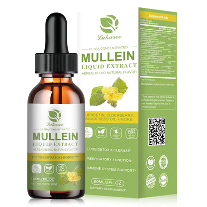 Drops Suitable For Lung Detoxification And Cleansing, Vegetarian Mullein Leaf Extract For Respiration, Immunity