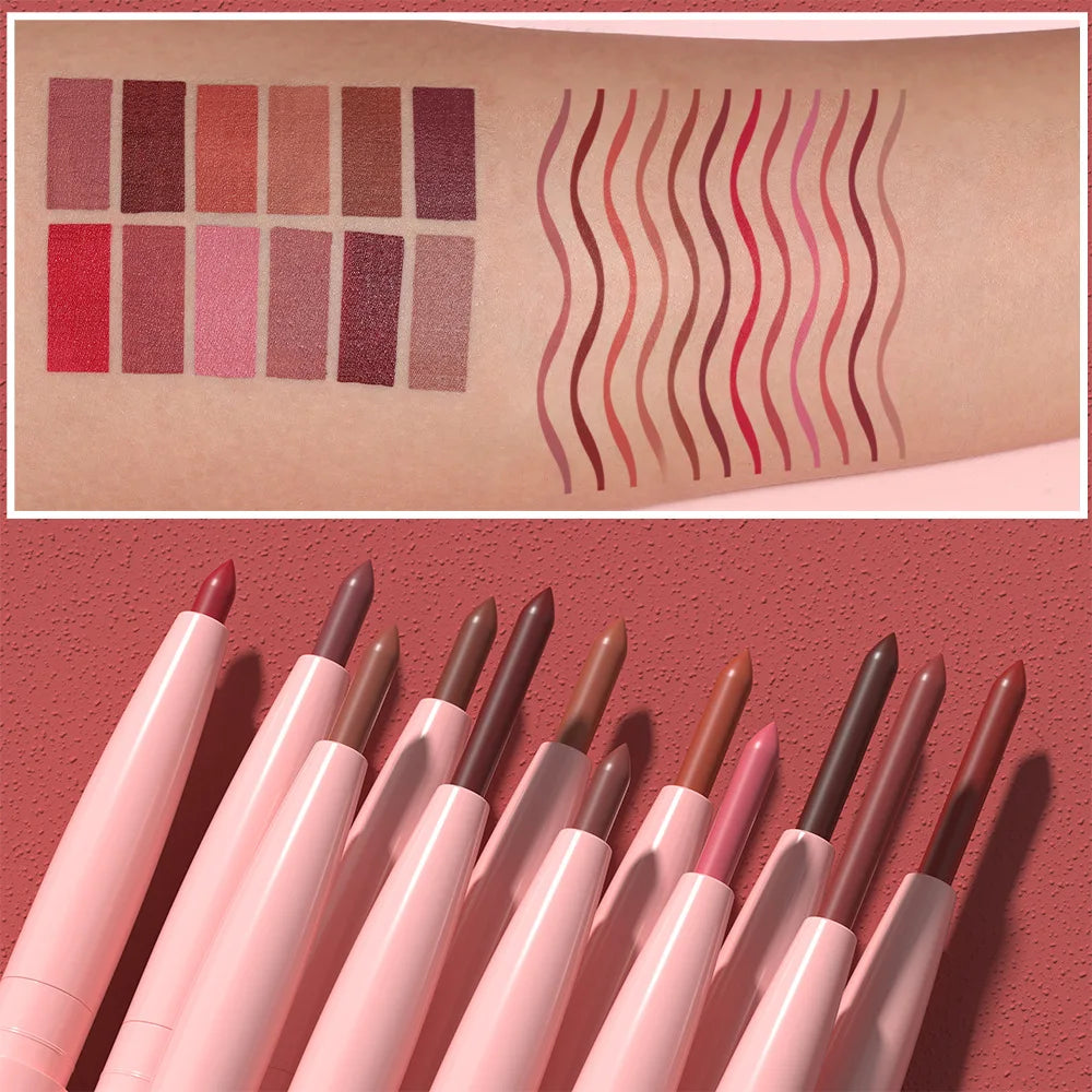 Waterproof Lip Liner Pencil 6 Colors Set: Lip Contour Waterproof Non-transfer Highly Pigmented Smooth Nude-pink Daily &  Party Makeup