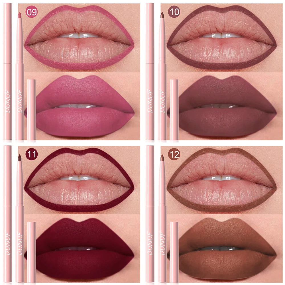 Waterproof Lip Liner Pencil 6 Colors Set: Lip Contour Waterproof Non-transfer Highly Pigmented Smooth Nude-pink Daily &  Party Makeup