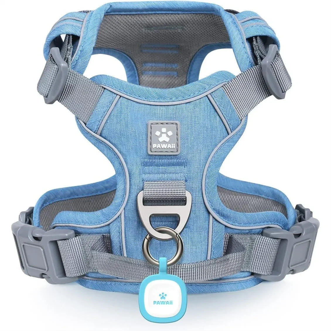 No Pull Dog Cat Harness with Pet ID Tag, Reflective Strips, Front O Ring, Breathable Mesh Adjustable Soft Padded Vest for Small Dogs Cats