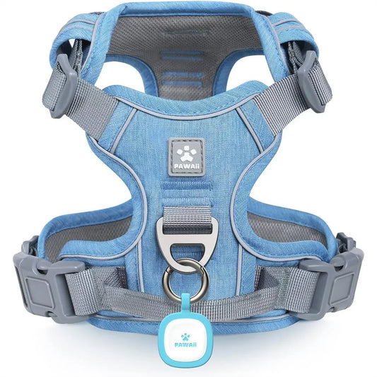 No Pull Dog Cat Harness with Pet ID Tag, Reflective Strips, Front O Ring, Breathable Mesh Adjustable Soft Padded Vest for Small Dogs Cats