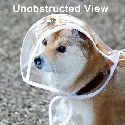Pet Raincoat Transparent Dog Raincoat Waterproof and Windproof Pet Clothing Large Dog Pet Dog Dog Costume