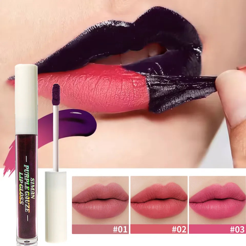 Peel Off Lip Stain Set, 3 Colors Long-Lasting Waterproof Pink Lip Tint, Transfer-Proof Non-Stick Cup Lip Makeup
