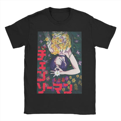 Chainsaw Man Reze T-Shirts Men Women Anime Manga Funny 100% Cotton Tee Shirt O Neck Short Sleeve T Shirts Party Clothes