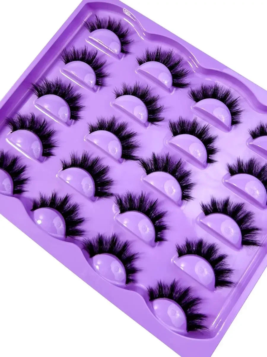 New 10 Pairs Of Natural Full False Eyelashes,Thick Curling Fluffy Eyelashes For Party Use Manga Eyelashes, Travel Essentials