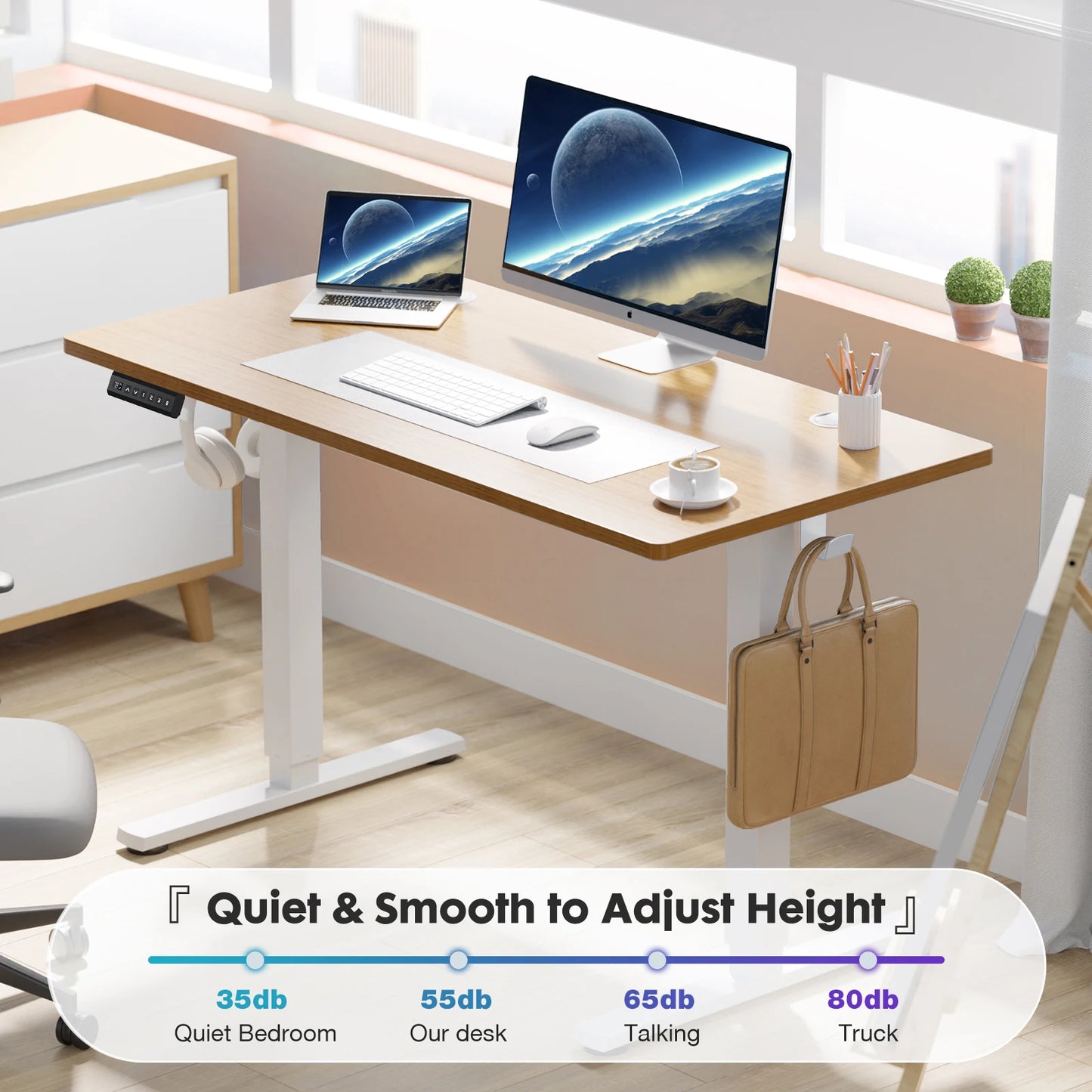Electric Standing Desk Height Adjustable 40x24 Inch Stand Up Sit Stand Computer Desk Workstation Ergonomic Work Table