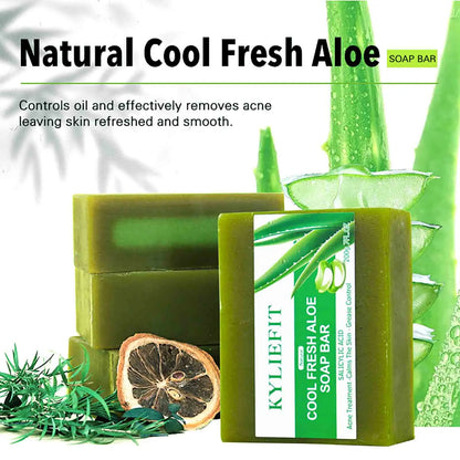 Aloe Vera Whitening Soap, Remove Acne, Spots, Skin Radiant, Improve Skin Luster, Vegan Bath Wash for All Skin Types, 200g