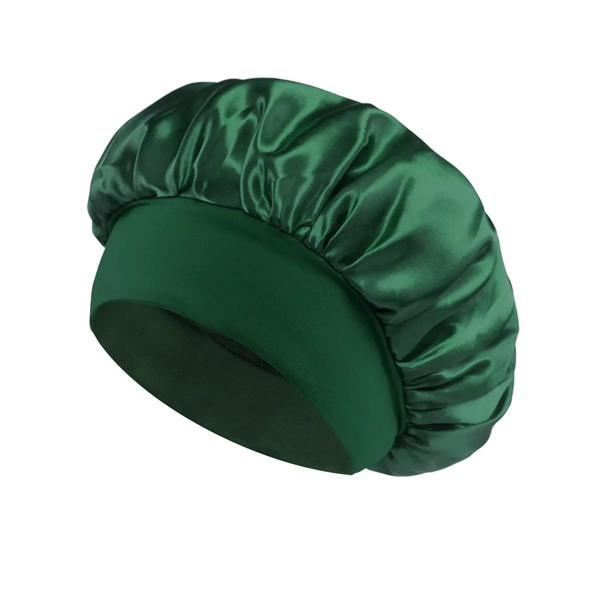 Satin Bonnet Hair Bonnet for Sleeping Hair Care Silk Bonnets Solid Wide-brimmed Sleeping Hat with Elastic Soft Band