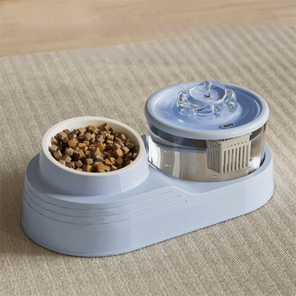 USB Charging 2-in-1 Pets Water Fountain Auto Filter Mute Cat Small Dog Drinker Bowl Large Capacity Neck Protection Pet Feeder for Home