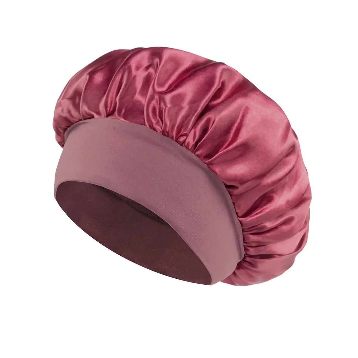 Satin Bonnet Hair Bonnet for Sleeping Hair Care Silk Bonnets Solid Wide-brimmed Sleeping Hat with Elastic Soft Band