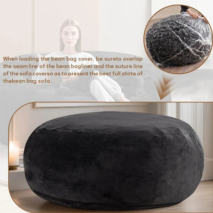 4FT Memory Foam Bean Bag Chair With Filler Included,Reading Sofa For Living Room,Bedroom,Dormitory,Black,Customized