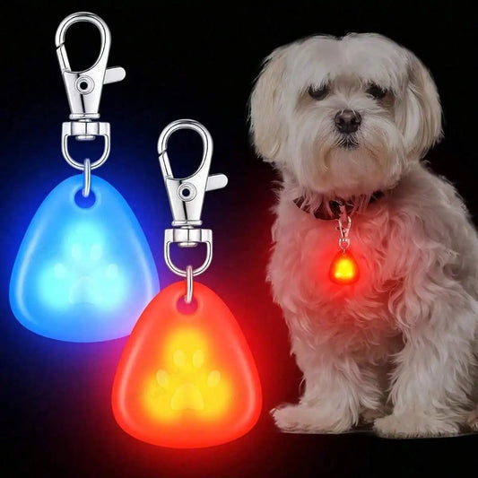 Random Color LED Pet Collar Pendant Waterproof Luminous Tag Outdoor Walking Safety Light