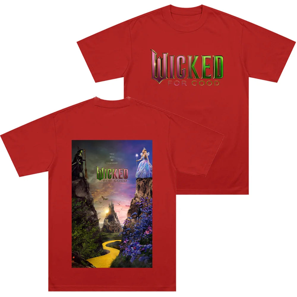 Wicked for Good T-shirts Hot Fashion Men Women Harajuku Aesthetic Tees Summer Cotton High Quality Clothing New Graphic Y2K Tops
