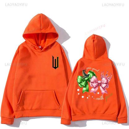 Wicked Sutra Hooded Graphic Printing Cartoon Women Tops Sweatshirt with Hooded Casual Retro Clothes Women/men Pullovers