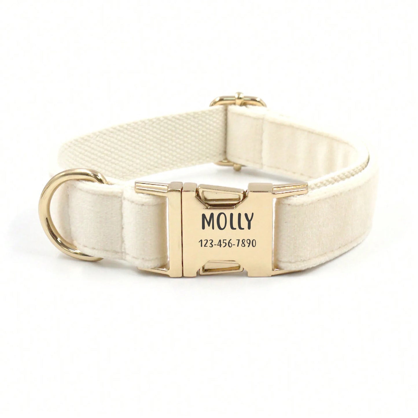 Velvet Dog Cat Collar Custom Engraved ID Tag Soft Adjustable Collar for Small Medium Large Dogs Cats