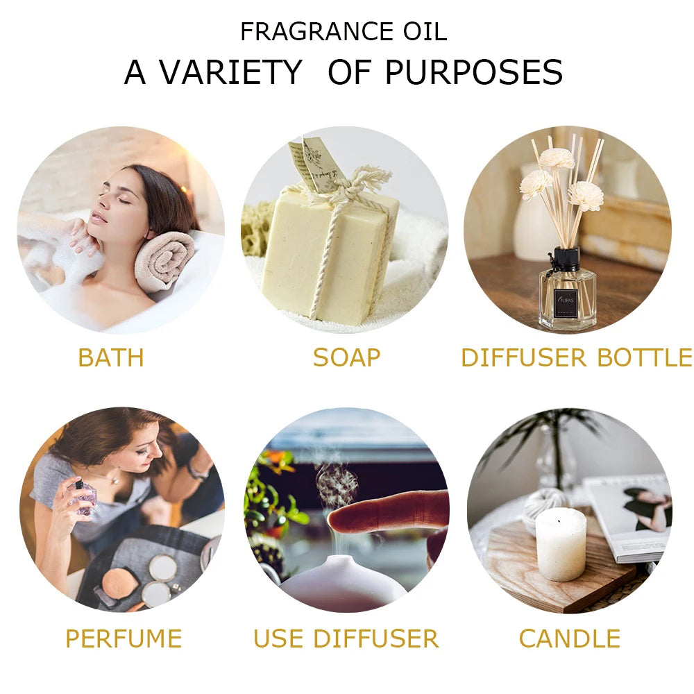 15pcs Essential Oils Set Natural Plant Aroma Essential Oils Diffuser Eucalyptus Vanilla Mint Lavender Rose Tea Tree Oil