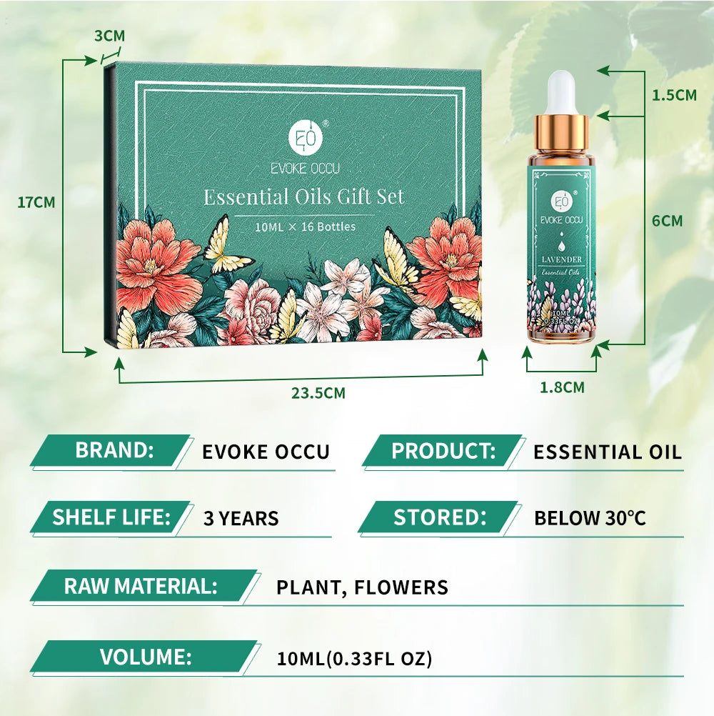 16 Set Sleep Enhancement Pure Essential oils,100% Nature Undiluted For Home Hotel Diffuser Humidifier,DIY Candle Soap Bath Salts Strong Smell