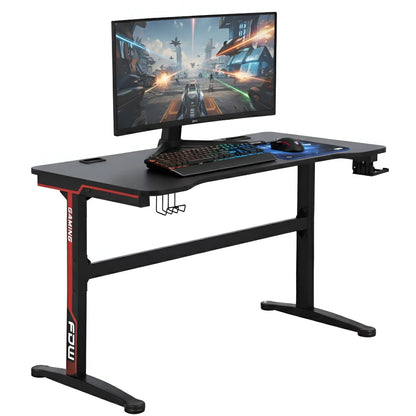 47 Inch Desk Modern Computer Desk with Electric Lifting Headphone Hook，Ergonomic Workstation Table for Home Office