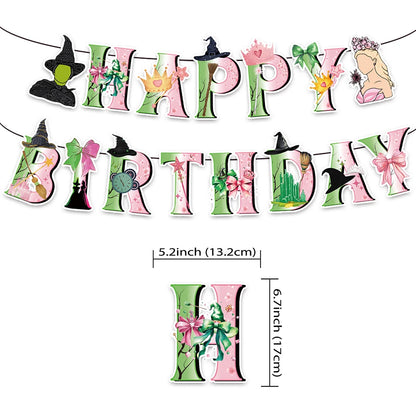 Wicked Theme Birthday Party Decoration Magic Witch Kids Party Ornaments Disposable Balloon Banner Cake Flag Hangings Supplies