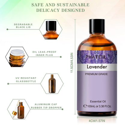 100ml Pure Natural Essential Oils For Diffuser Candle Making Lavender Jasmine Vanilla Eucalyptus Aroma Essential Oil