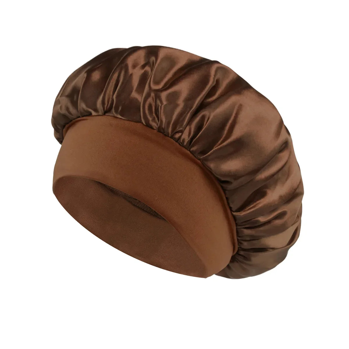 Satin Bonnet Hair Bonnet for Sleeping Hair Care Silk Bonnets Solid Wide-brimmed Sleeping Hat with Elastic Soft Band