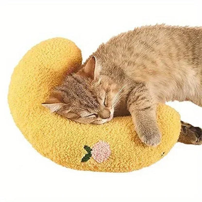 Fair Little Pillow for Cats Ultra Soft Fluffy Pet Calming Toy Half Donut Cuddler Joint Relief Sleeping Improve Machine Washable