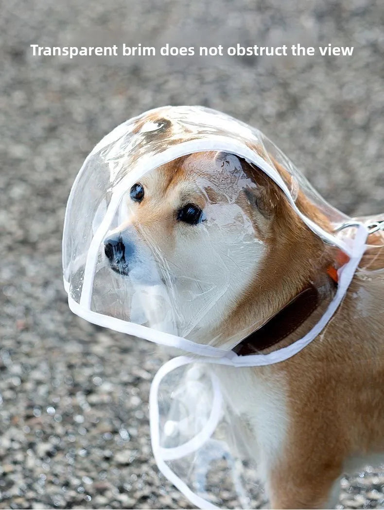 Pet Raincoat Transparent Dog Raincoat Waterproof and Windproof Pet Clothing Large Dog Pet Dog Dog Costume