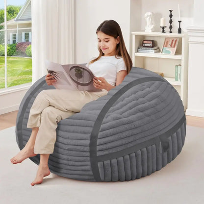 Bean Bag Chair 3FT Big Bean Bag Chairs for Adults with Memory Foam Filled,3Beanbag Chair with Soft Faux Fur Cover,Comfy Bean Bag