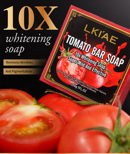 Tomato Fruit Scented Handmade Natural Bar Soap, For Face, Body, Whitening, Oil Control, Brightens, Shrink Pore, 200g