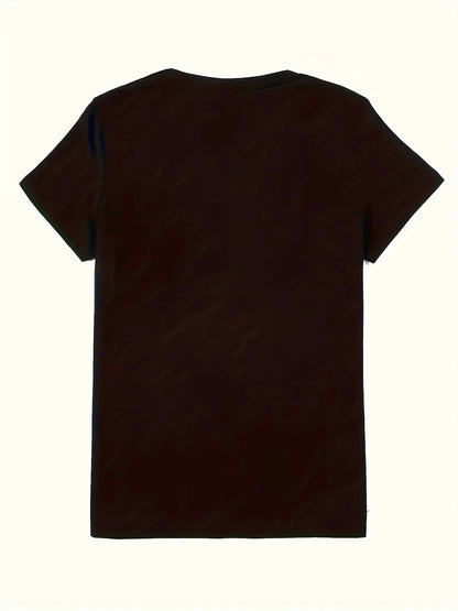 Women's Black Breast Cancer Awareness T-Shirt - "ON WEDNESDAYS WE WEAR PINK" Heart & Lips Graphic, Soft Polyester