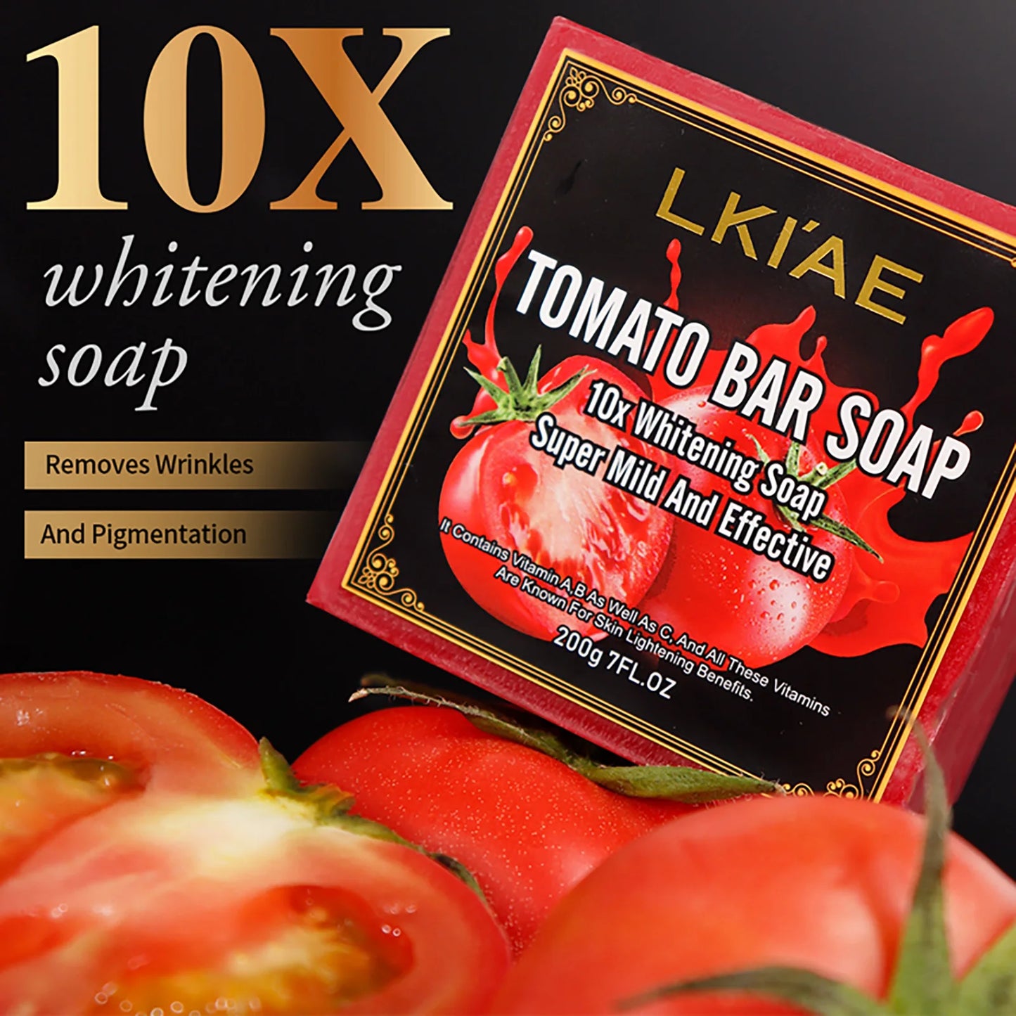 Tomato Fruit Scented Handmade Natural Bar Soap, For Face, Body, Whitening, Oil Control, Brightens, Shrink Pore, 200g