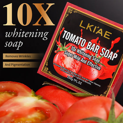Tomato Fruit Scented Handmade Natural Bar Soap, For Face, Body, Whitening, Oil Control, Brightens, Shrink Pore, 200g