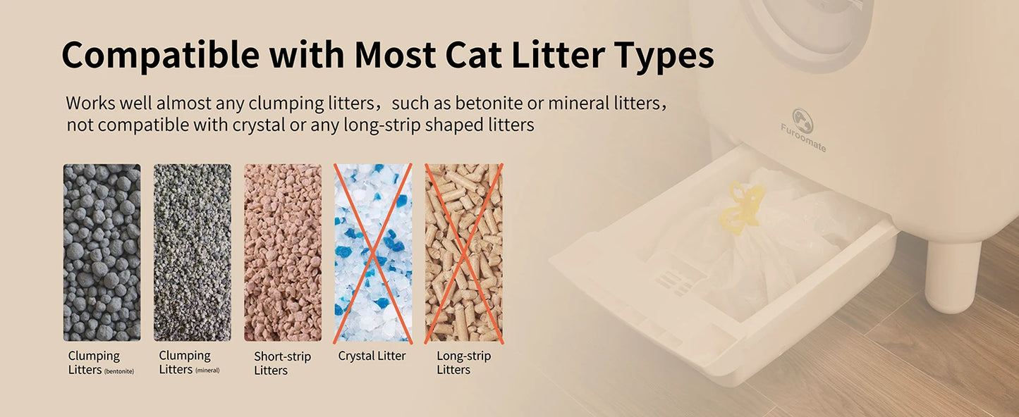 Self-Cleaning Litter Box - Open-Top Automatic Cat Litter Box with Odor Control, Safety Features, and Easy Maintenance