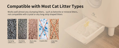 Self-Cleaning Litter Box - Open-Top Automatic Cat Litter Box with Odor Control, Safety Features, and Easy Maintenance