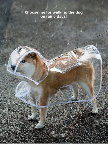 Pet Raincoat Transparent Dog Raincoat Waterproof and Windproof Pet Clothing Large Dog Pet Dog Dog Costume