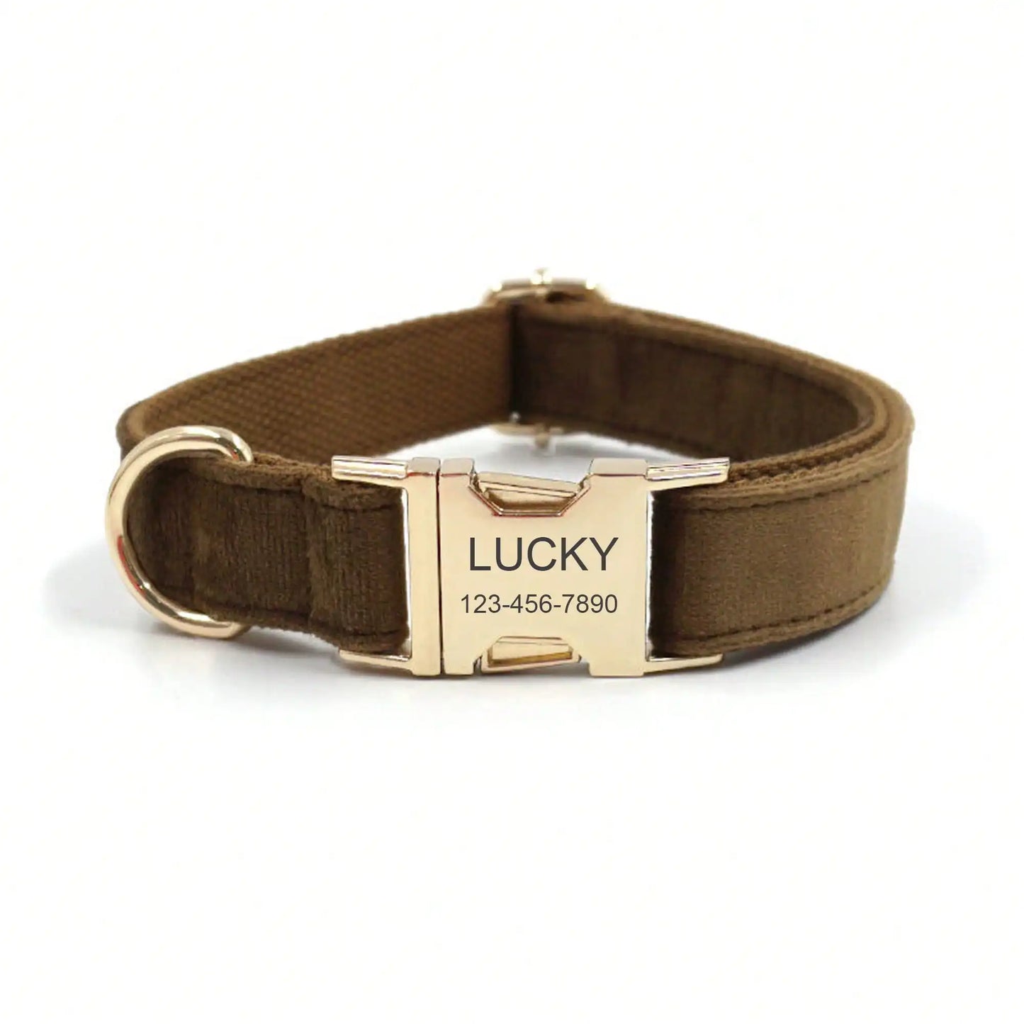 Velvet Dog Cat Collar Custom Engraved ID Tag Soft Adjustable Collar for Small Medium Large Dogs Cats