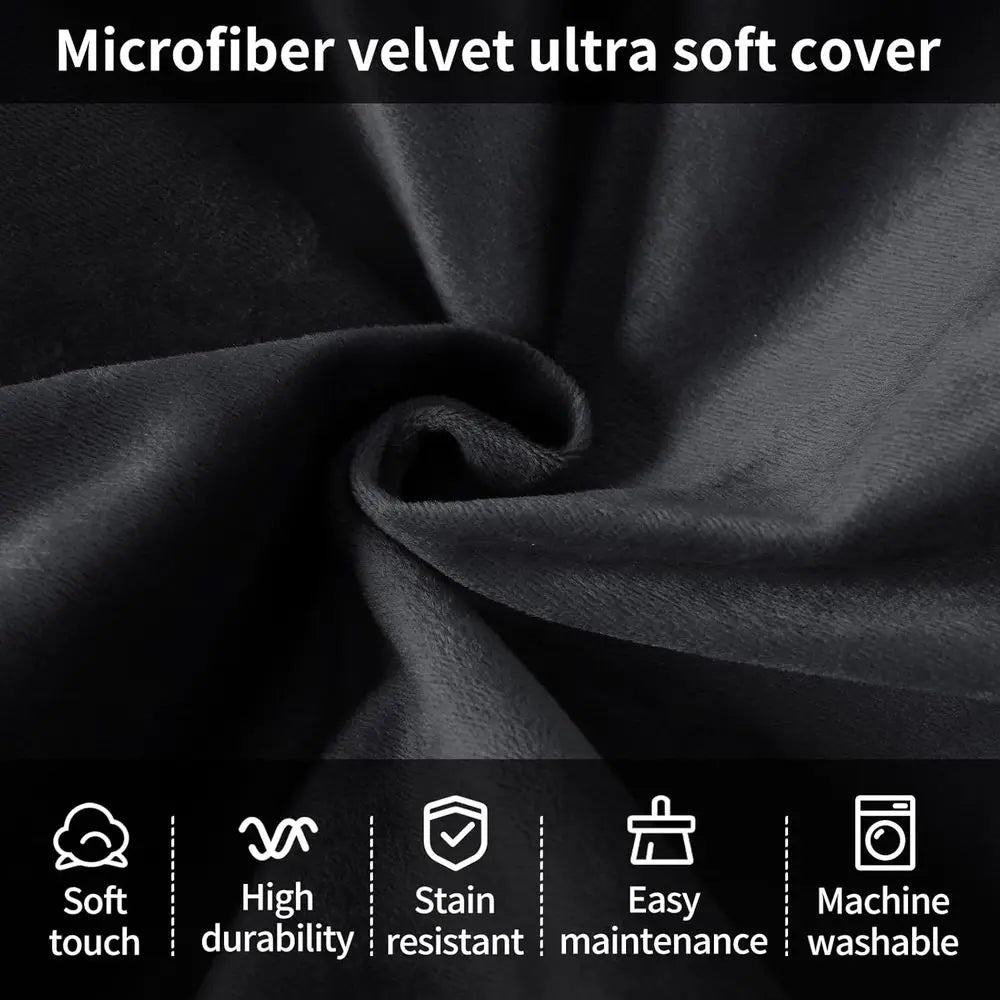 Medium Black Velvet Bean Bag Chair - Ideal for Living Room, Bedroom, and Gaming Room