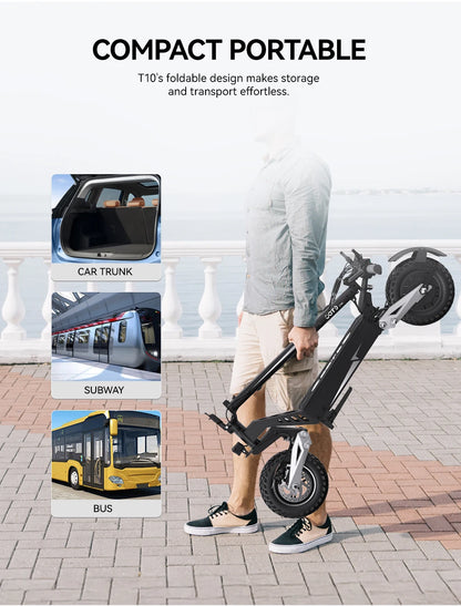 T10 E-Scooter 900W Peak Motor 48V13.5Ah Lithium Battery Large Screen LED Display Electric Scooter 11-inch Tire Scooters Electric