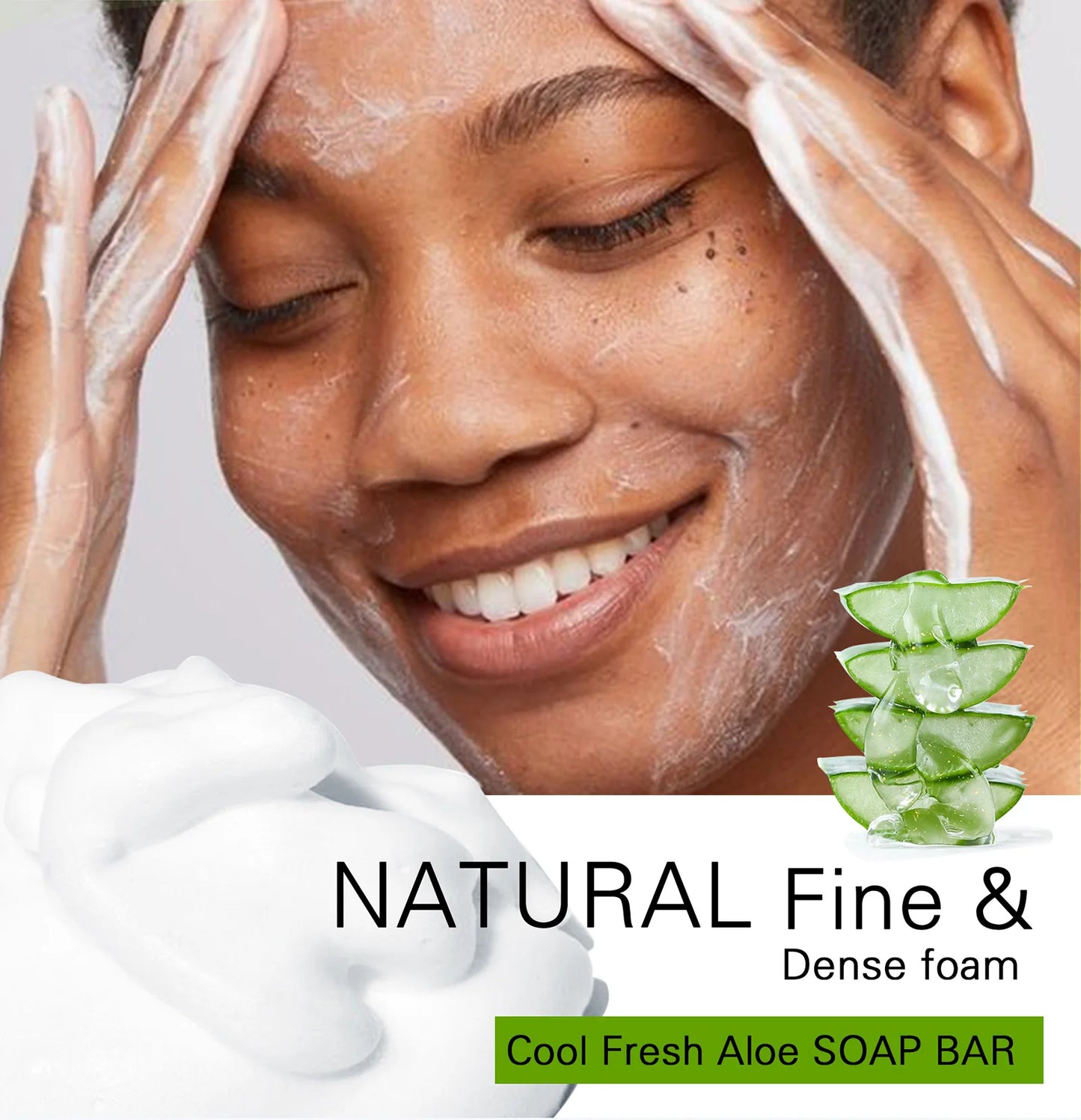 Aloe Vera Whitening Soap, Remove Acne, Spots, Skin Radiant, Improve Skin Luster, Vegan Bath Wash for All Skin Types, 200g