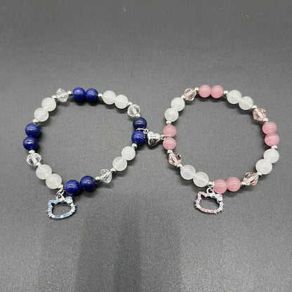 1Pair Magic Stick Hat Crown Pendant Beads Bracelet Couple Matching Bracelets Wicked Witch Movie Inspired Bracelet Friend Jewelry