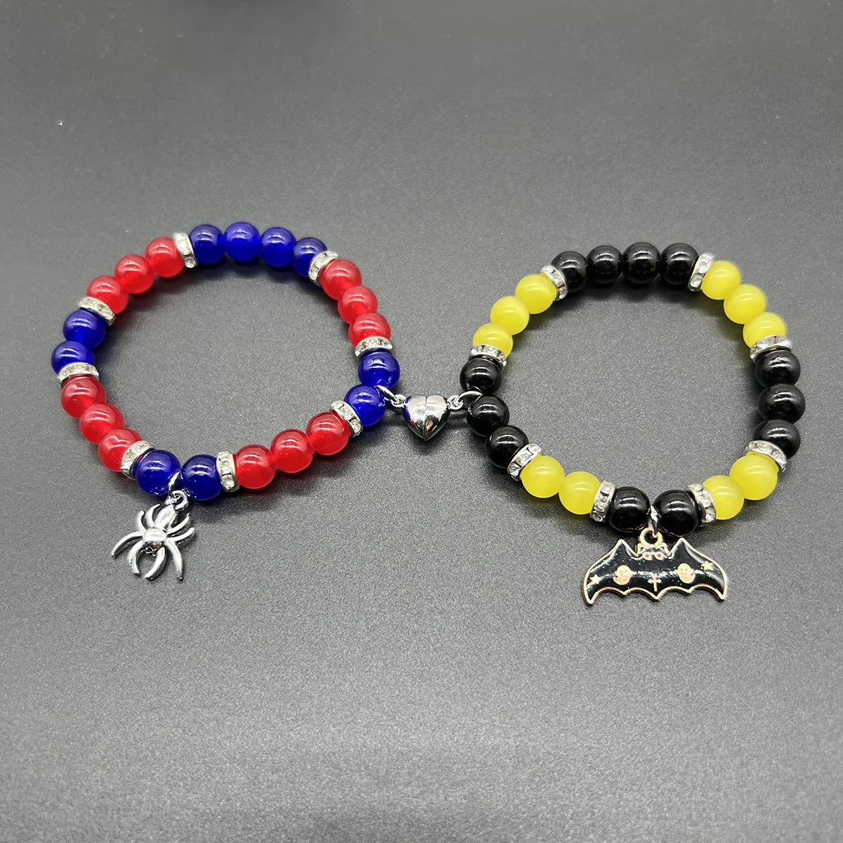 1Pair Magic Stick Hat Crown Pendant Beads Bracelet Couple Matching Bracelets Wicked Witch Movie Inspired Bracelet Friend Jewelry