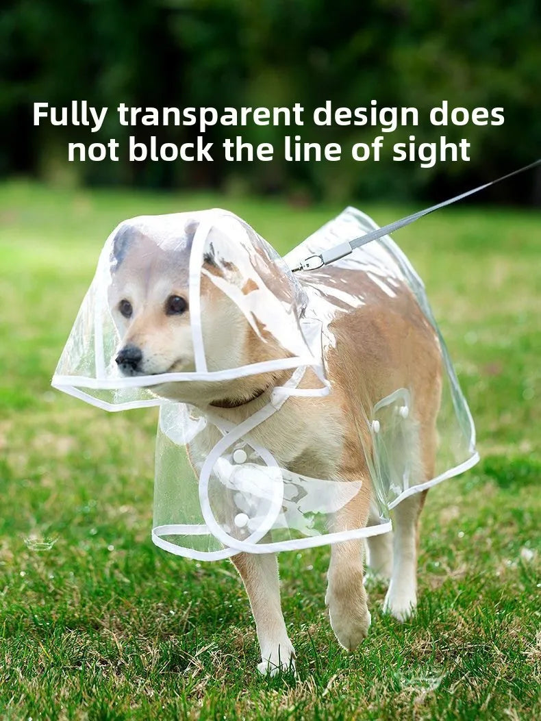 Pet Raincoat Transparent Dog Raincoat Waterproof and Windproof Pet Clothing Large Dog Pet Dog Dog Costume