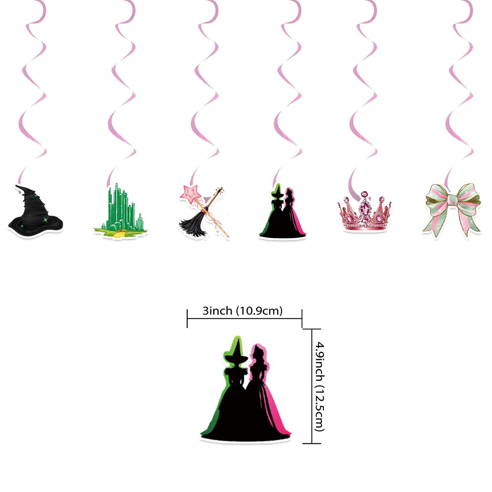 Wicked Theme Birthday Party Decoration Magic Witch Kids Party Ornaments Disposable Balloon Banner Cake Flag Hangings Supplies