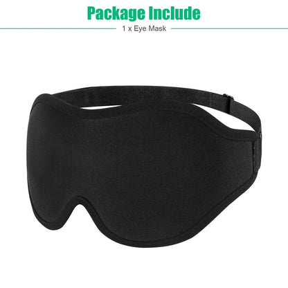 3D Travel Silk Eye Sleep Mask Soft Thick Sleeping Shade Cover Block Out Light Pressure Sensation Rest Relax Aid Adjustable Mask