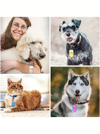 Personalized Laser Engraved Pet Tag Custom Name Number Anti Loss Rustproof Dog Cat ID Tag