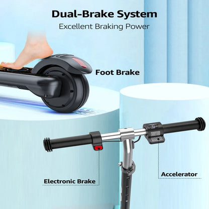 H30 Max Electric Scooter for Kids, LED Dispaly, 150W Powerful Motor, Dual Brake System, Adjustable Height and Speed.