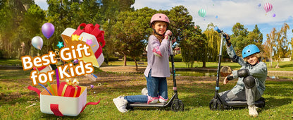 H30 Max Electric Scooter for Kids, LED Dispaly, 150W Powerful Motor, Dual Brake System, Adjustable Height and Speed.