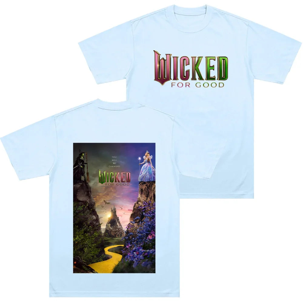 Wicked for Good T-shirts Hot Fashion Men Women Harajuku Aesthetic Tees Summer Cotton High Quality Clothing New Graphic Y2K Tops